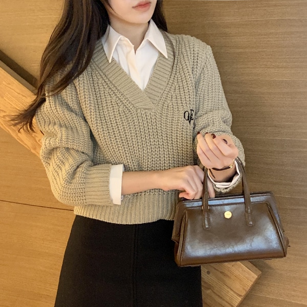 Vネックリブニットトップス nt4365 4,641円