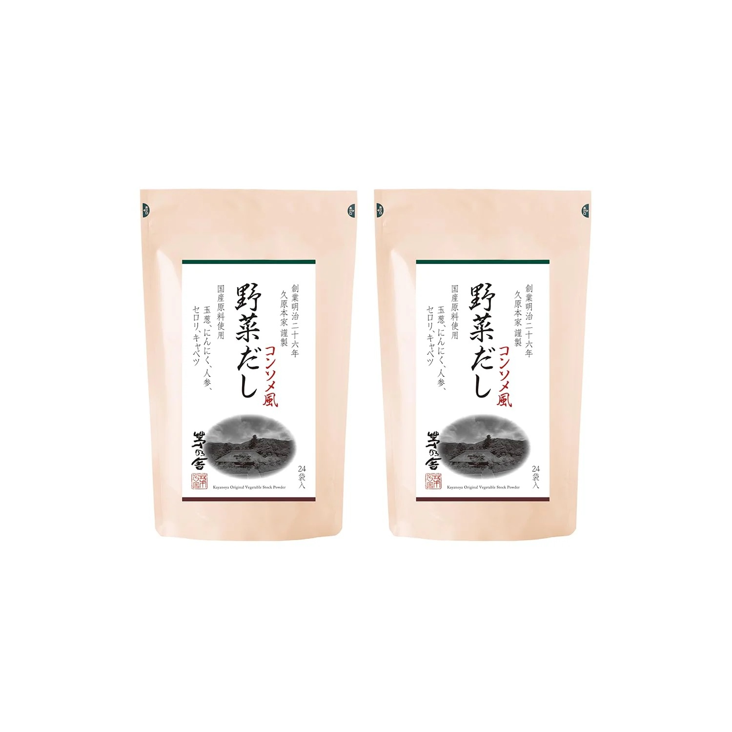 久原本家 茅乃舎 野菜だし 8g×24袋入【2個パック】コンソメ風味 だしパック 出汁 博多 洋風だし 国産原料使用