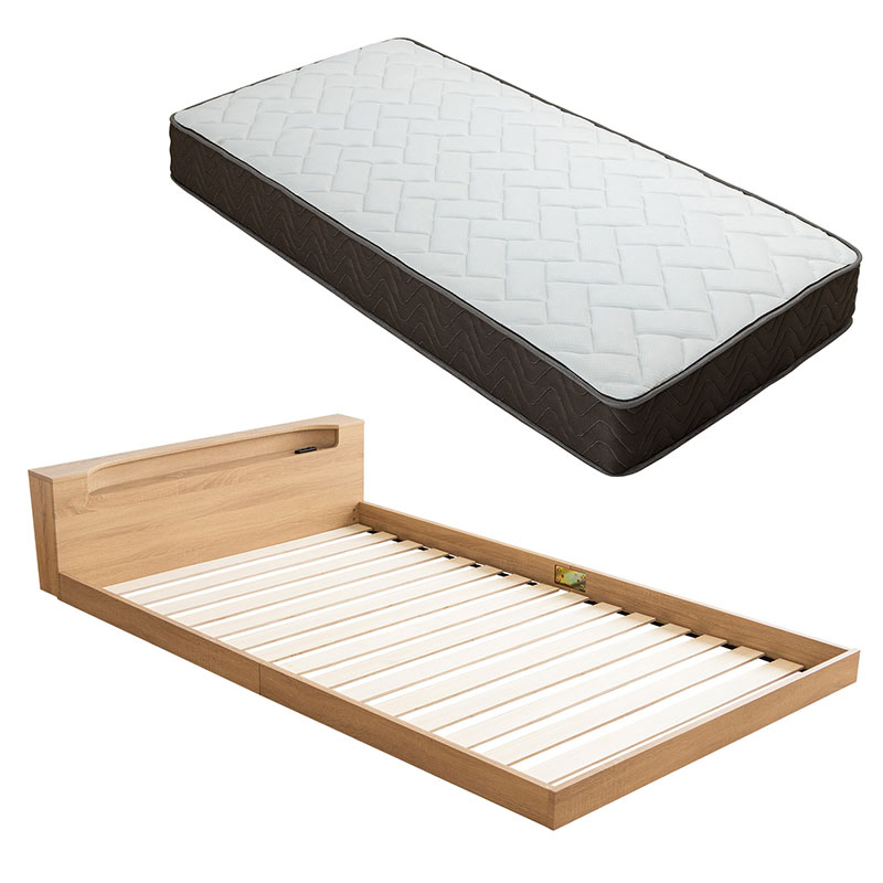 セミダブル ベッド フロアベッド マットレス付き すのこ ロータイプ ロー 連結 すのこベッド 親子ベッド 子供 親子 連結可能 フレーム 照明 照明付き 北欧風 ベット おしゃれ 24,969円