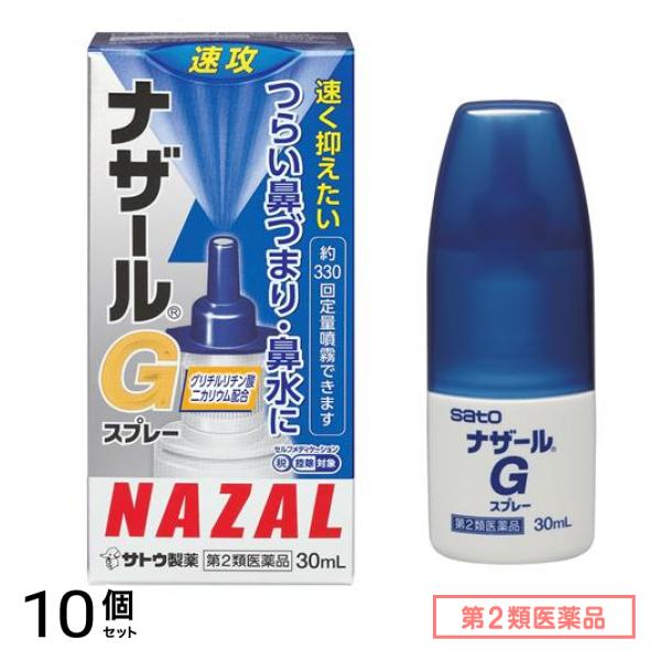 第２類医薬品 ナザールGスプレー 鼻炎用点鼻薬 30mL 10個セット