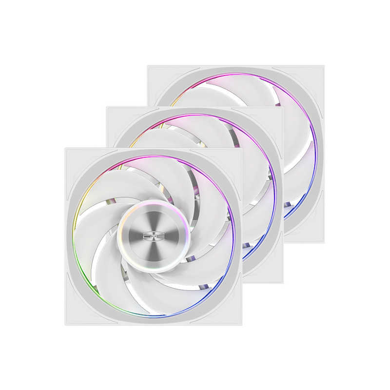 PCCOOLER　ケースファン×3 ［120mm / 3000RPM］リバースVer.　F7X120R-ARGB-WH3IN1