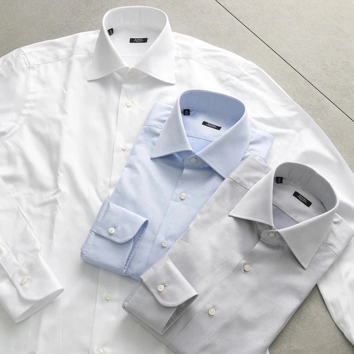 BARBA バルバ シャツ DENDY FLASHI COTTON TWILL I1U33P01PZ メンズ 長袖 コットン ツイル セミワイドカラー 無地 カ