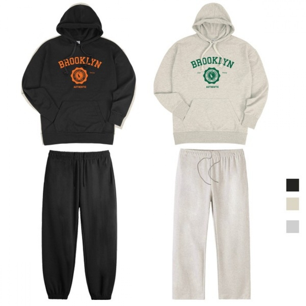 [Paul&Paul] ブルックリンオーバーフィットパーカーパンツSET ジョガーワイドパンツ3色