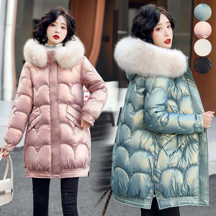 【送料無料】ダウンコート きれいめ カジュアルコート ロングコート 可愛い フェイクファー フード付き アウター ゆったり レディース 中綿コート ダウンジャケット 無地 中綿ジャケット 秋 冬 ブル