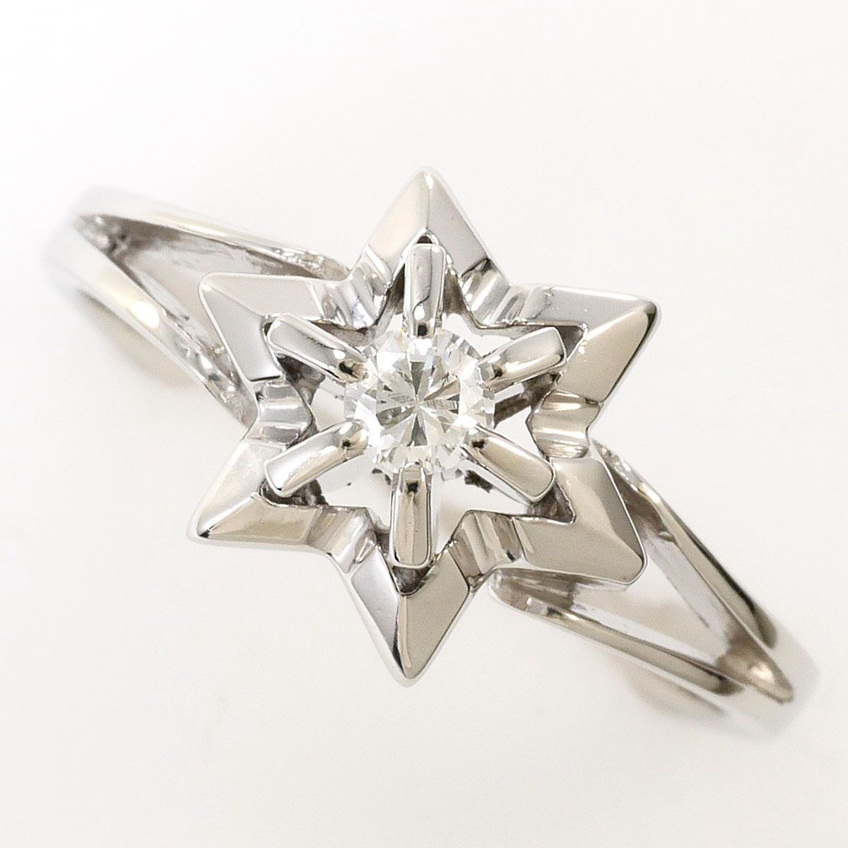 Pm900 プラチナ リング・指輪 9号 ダイヤモンド 0.10ct 総重量約4.2g ジュエリー 中古