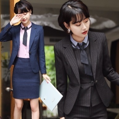 サイズ豊富 トップス ボトムス セットアップ ジャケット 上着 スーツ タイトスカート 膝上 袖あり 長袖 襟付き スリム 前開き ボタン 上下セット 2点セット かわいい 可愛い きれいめ