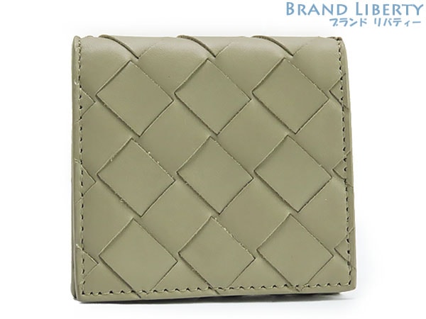 超美品ボッテガヴェネタイントレチャート折り畳みコインパースコインケース小銭入れコンパクト財布トープグレーベージュ596579 17,250円