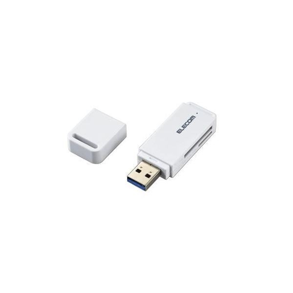 (まとめ)エレコム USB3.0対応メモリカードリーダ(スティックタイプ) MR3-D011WH(3セット)