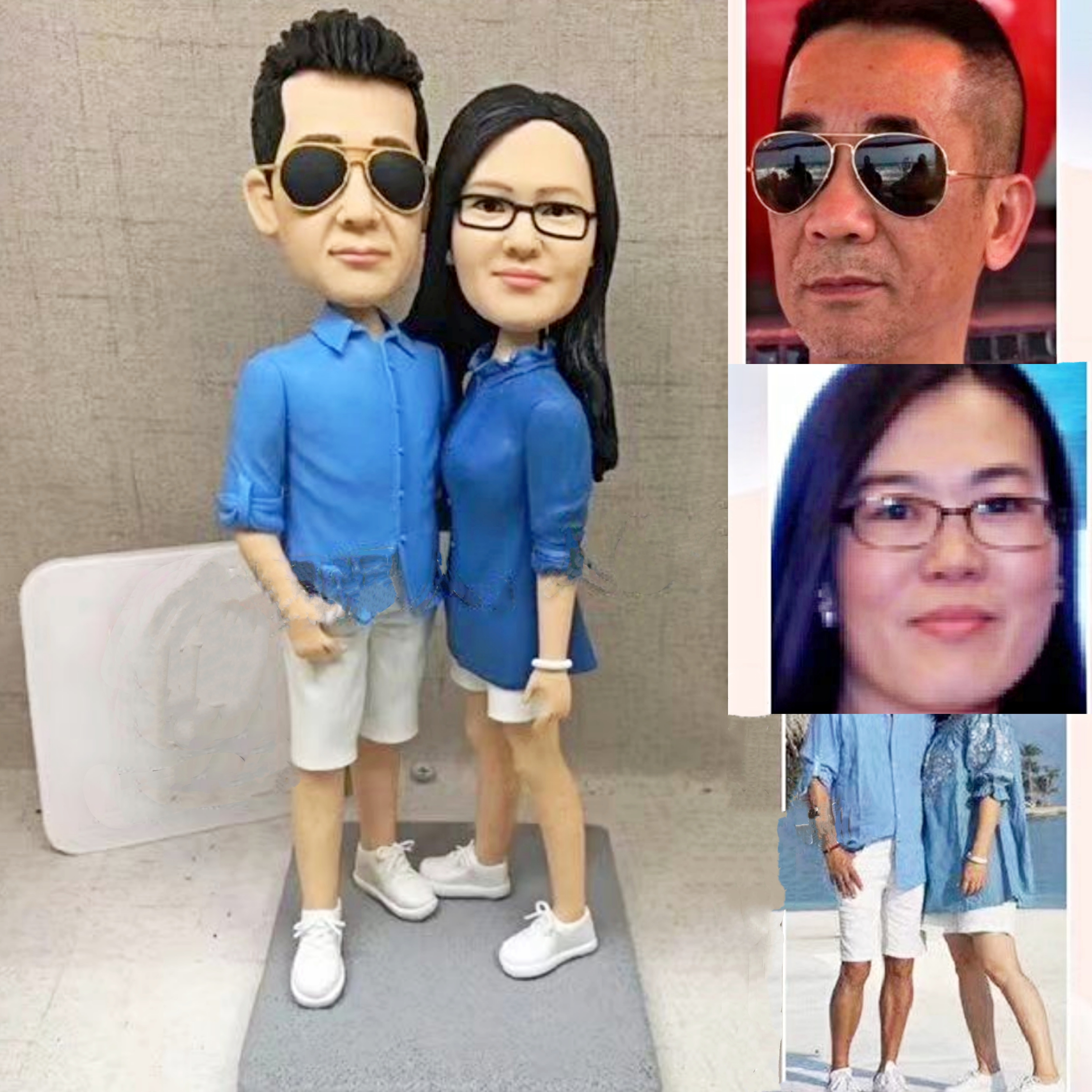 【オーダーメイド】3D肖像画 似顔絵 人形 フィギュア 結婚祝い 周年記念日 カップル 彼氏 彼女 夫婦 両親 贈呈品 記念品