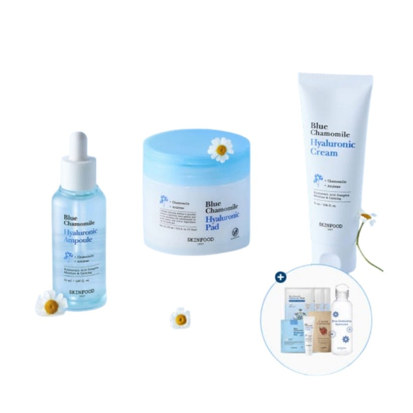 [25SS/New] ブルーカモミール ヒアルロニック パッド 70枚 + クリーム 70ml or アンプル 50ml 2点 セット