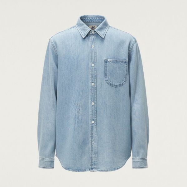 [Worn by Noh Yun-seo] Basic Denim Shirt Indigo Medium