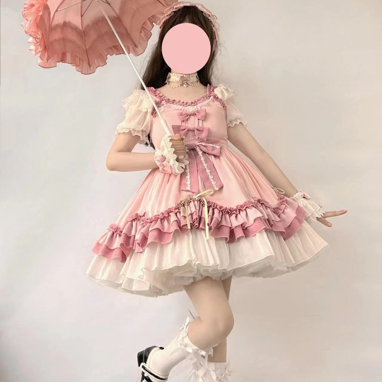 ロリータ 二次元 オリジナルお嬢様opロリータワンピース可愛いプリンセススカート3点セットハロウィンクリスマスパーティー仮装30%までに制限