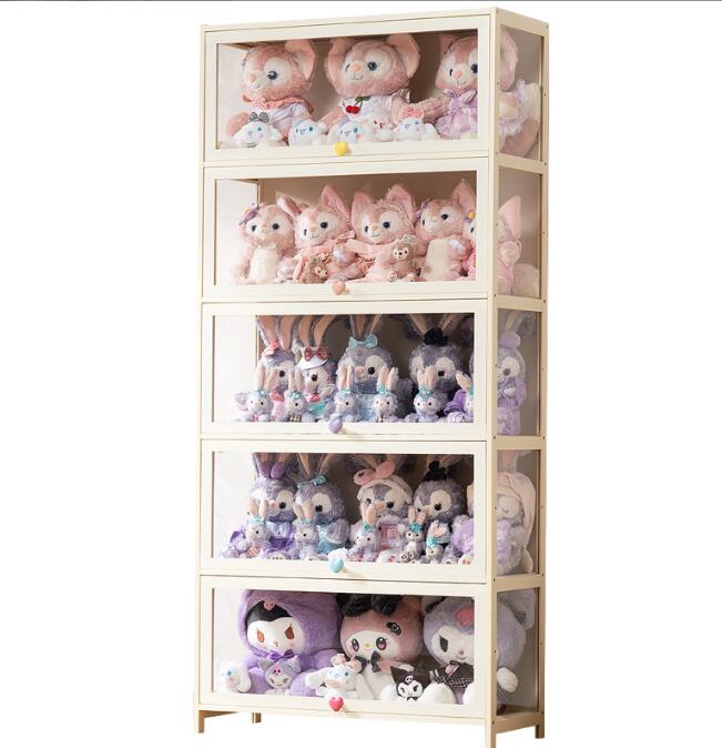ぬいぐるみ収納ケースぬいぐるみ展示ケース透明ケースアクリルケースぬいぐるみ入れboxガラスドアディスプレイキャビネットリビングルーム手作りモデルおもちゃショーケースブック収納キャビネット