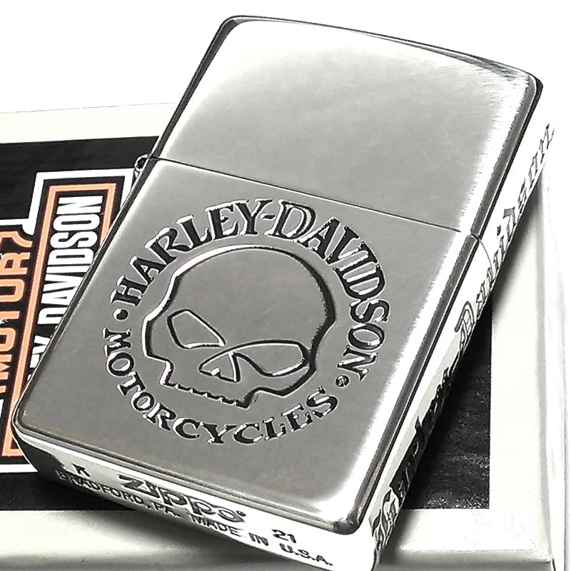 ZIPPO ハーレー ダビッドソン スカル シルバー サイド彫刻 ロゴ かっこいい ジッポライター ドクロ おしゃれ 銀燻し シンプル メンズ プレゼント ギフト 8,954円