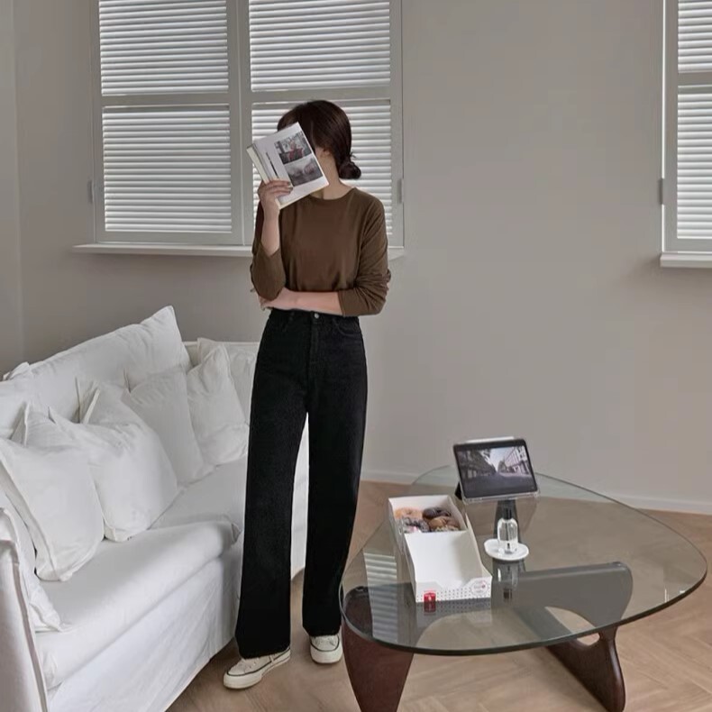 ボトムス パンツ Gパン ワイドレッグ ワイドレッグパンツ 膝下 ロング ロング丈 ワイド 伸縮性 裾ゴム 綿 コットン かわいい 大人可愛い きれいめ シンプル カジュアル 大人 上品 おしゃれ