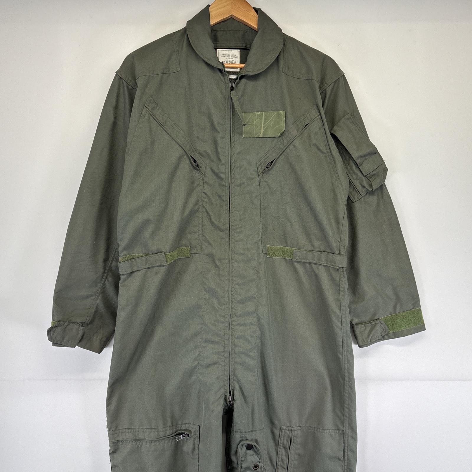 古着 90s/90年代 ミリタリー 長袖つなぎ ジャンプスーツ オールインワン フライト 米軍実物 1992年 42 REGULAR オリーブグリーン メンズ