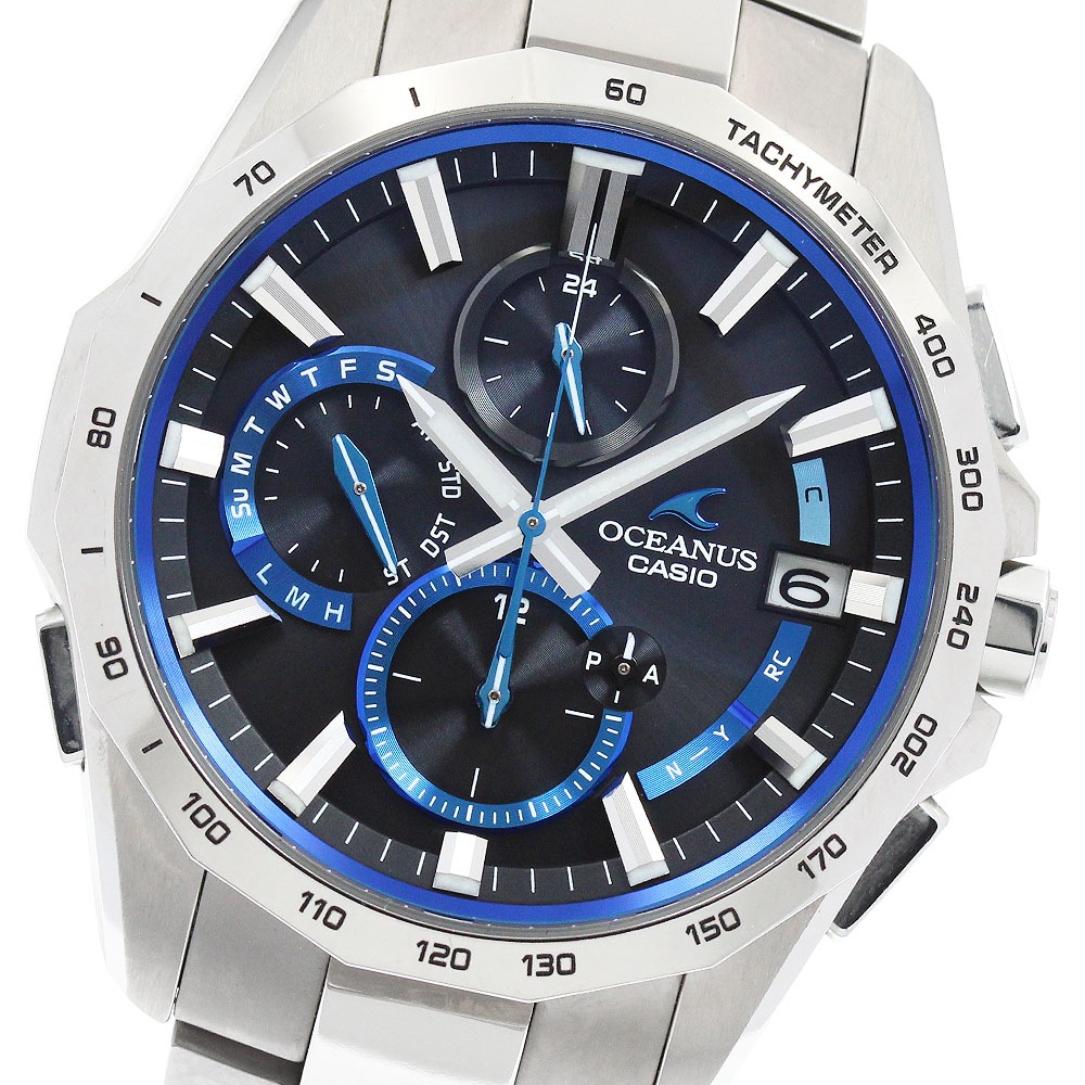 カシオ CASIO OCW-S4000-1AJF オシアナス マンタ デイト ソーラー電波 メンズ 箱・保証書付き_956811【中古】
