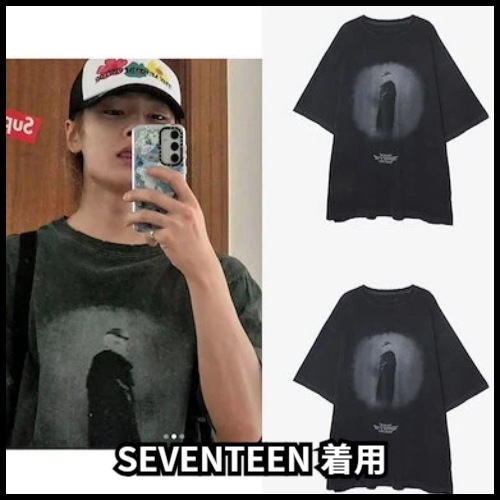 [Stray Kids アイエン着用]NONFLOOR/Destroyed Invisible Guest T-Shirt Washed Charcoal