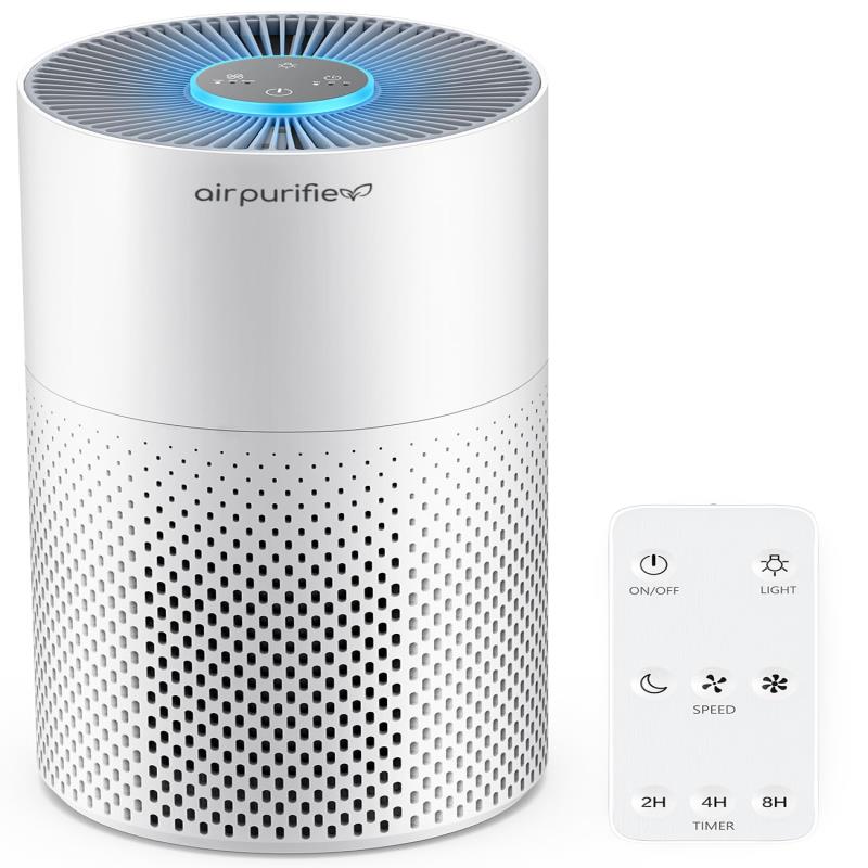 Afloia 空気清浄機 小型 30畳 【遠隔操作可能&七色ライト付き】 花粉/タバコ/ペットの毛 hepa フィルター 3段階風量切替 花粉症 たばこ用 強力 6畳/8畳/10畳 部屋用 卓上 加湿