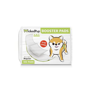 WICKEDPUP 犬用おむつライナー100枚入 男の子のマナーベルトパッド 女の子の生理用ナプキン ペット用おしっこ吸収シートSサイズ（REGULAR）