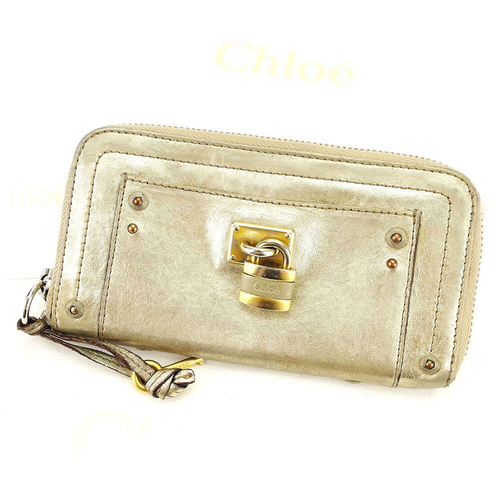 ラウンドファスナー財布 長財布 財布 パディントン ゴールド 中古