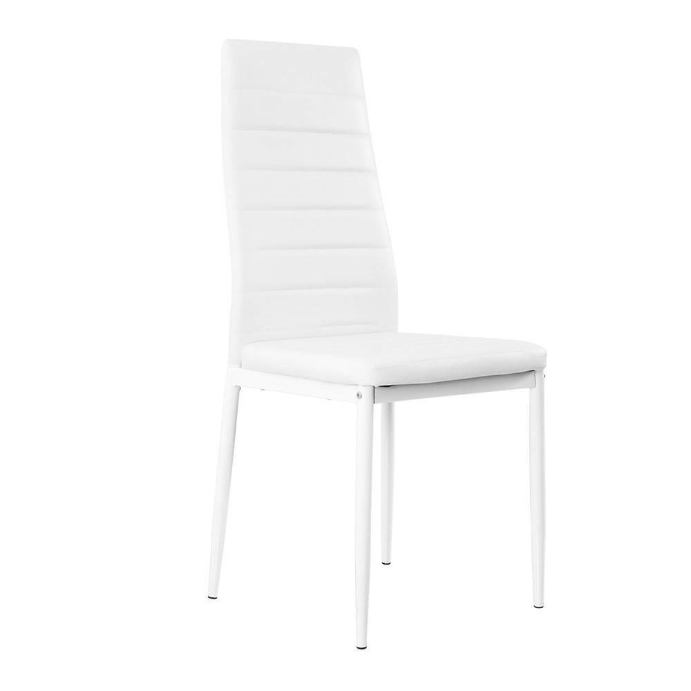 【ホワイト4脚】ダイニングチェア 椅子 イス レザー　食卓椅子　レトロ モダン 北欧 コンパクト リビングチェア