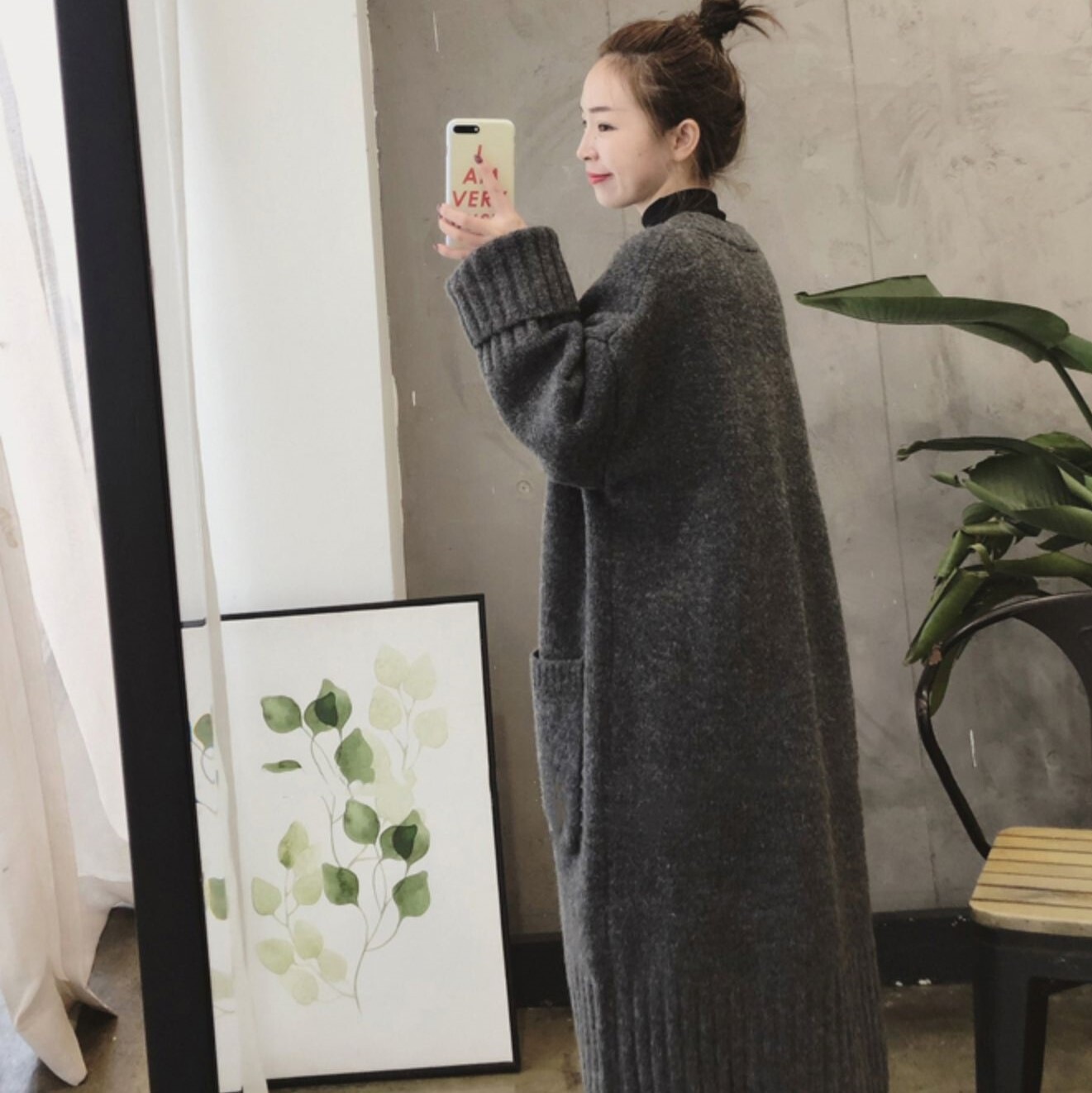 セーターカーディガン グレー ブラウン ピンク アウター ニットソー セーター スリム 細身