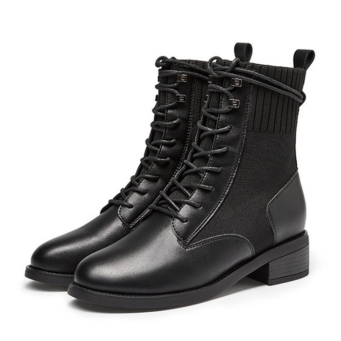 ブーツ レースアップブーツ 厚底ブーツ ショートブーツ シンプル 通気性 レディース