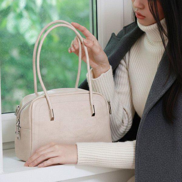 女性 デイリー ミニマル ボストン ショルダーバッグ クロスバッグ 兼用 4color