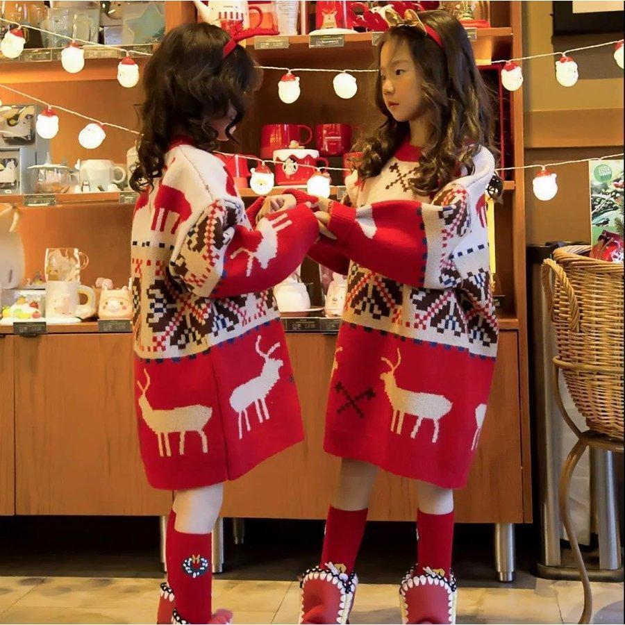 超可愛い100cm~160cm 子供服 鹿 ニットクリスマス衣装 サンタ クリスマス クリスマス 子供服 キッズ ワンピース Christmasサンタ服 セーター 女の子