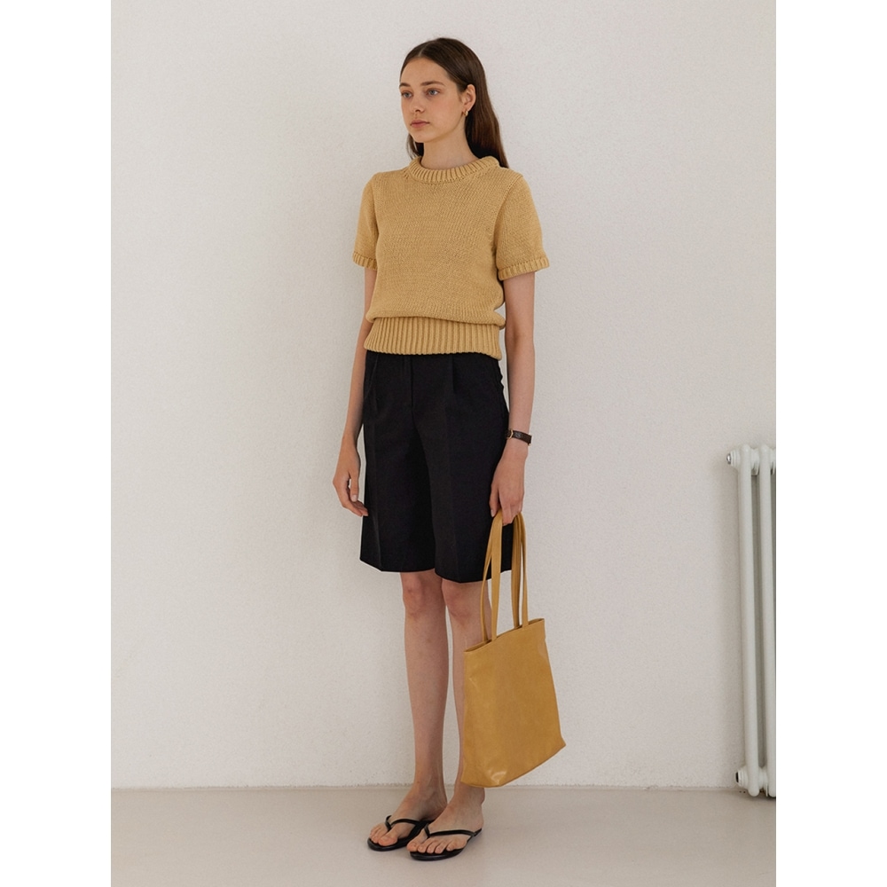 SOMEWHEREBUTTERハーフブラックパンツ - ブラック