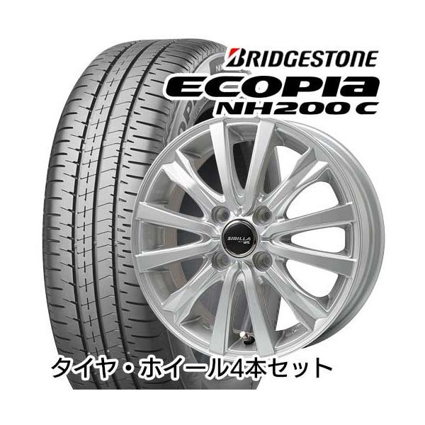 155/65R14 TOPY シビラ NEXT W-5 4.50-14 ブリヂストン エコピア NH200 C サマータイヤ ホイールセット メーカー直送