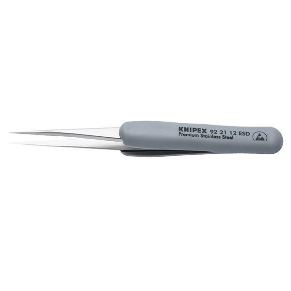 KNIPEX クニペックス ラバーグリップ付ピンセット サイズ112x15x18mm 9221-12ESD