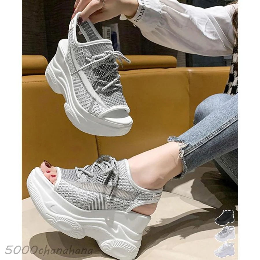 厚底靴 [本日のセール]オープントゥスポーティーサンダル