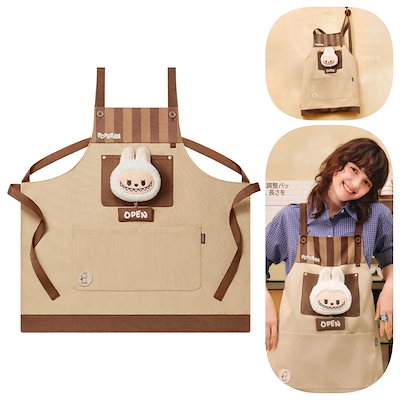 新品✨POP BEAN コーヒーファクトリーシリーズ LABUBU エプロン Qoo10] LABUBU POP BEAN エプロン コーヒーファ