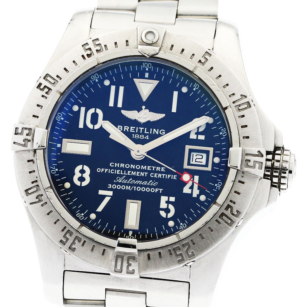 ブライトリング BREITLING A17330 アベンジャー シーウルフ デイト 自動巻き メンズ 保証書付き_951982【中古】