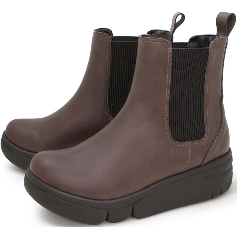 厚底軽量サイドゴアブーツ カジュアル シューズ (re163c-dbr) 9,936円