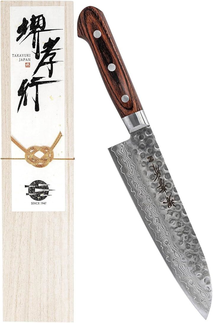 堺孝行 プロの料理人が愛用する包丁ブランドダマスカス 三徳包丁 180mm V金10号 vg10 青木刃物製作所 型番：m18005