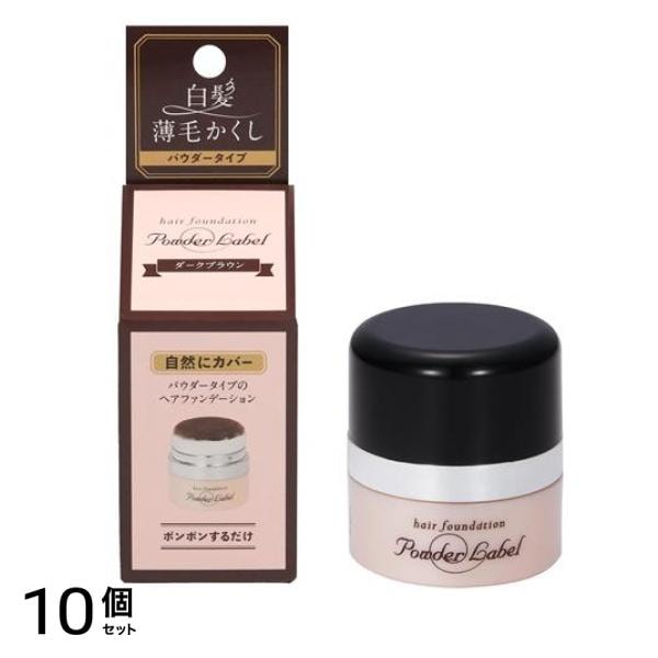 パウダーレーベル ヘアファンデーション ダークブラウン 4g 10個セット