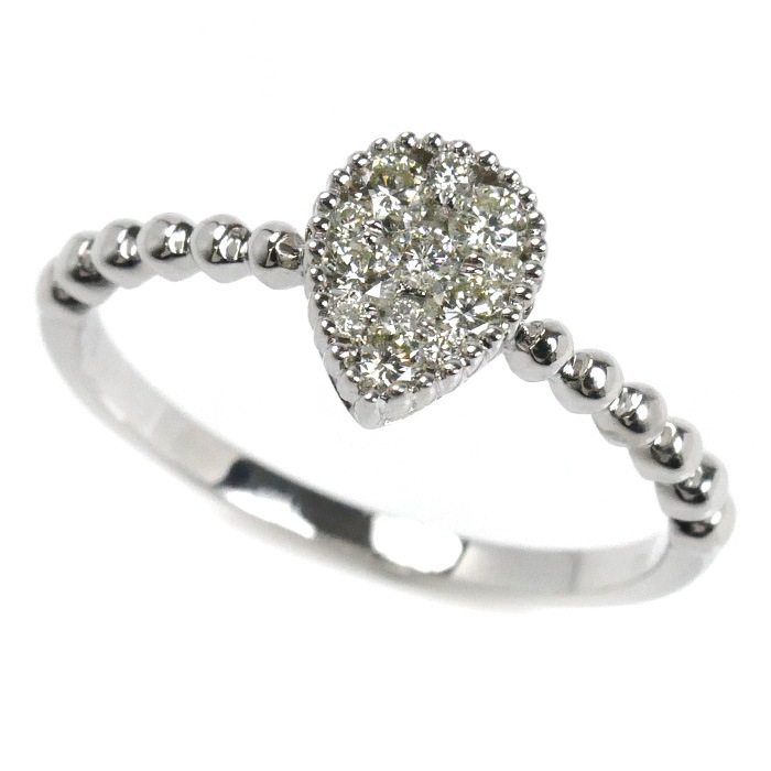 K18WG ホワイトゴールド リング・指輪 ダイヤモンド0.26ct 12号 1.8g レディース 中古 美品