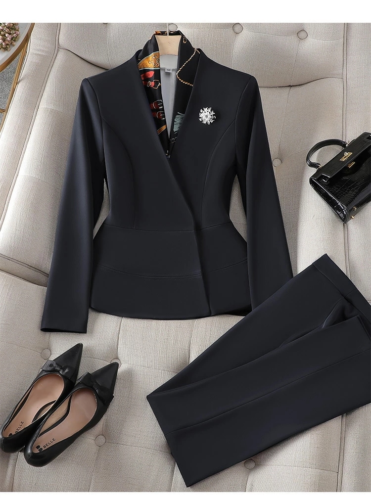 職業用 スーツ 女性 春秋 気質 エレガント 西洋式 ホワイトジャケット 美容院 8019