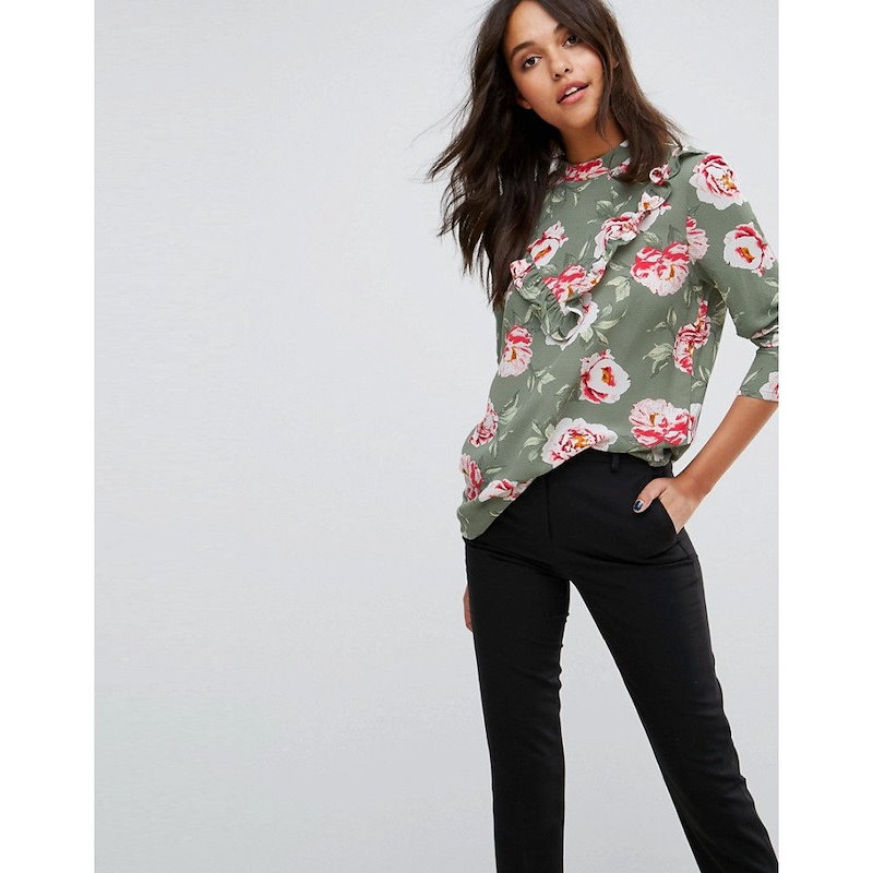 ジェイディーワイ レディース トップス ブラウス・シャツ【JDY Rose Print High Neck Blouse】Seaspray ジェイディーワイ レディース トップス ブラウス・シャツ【JDY Rose Print High Neck Blouse】Seaspray