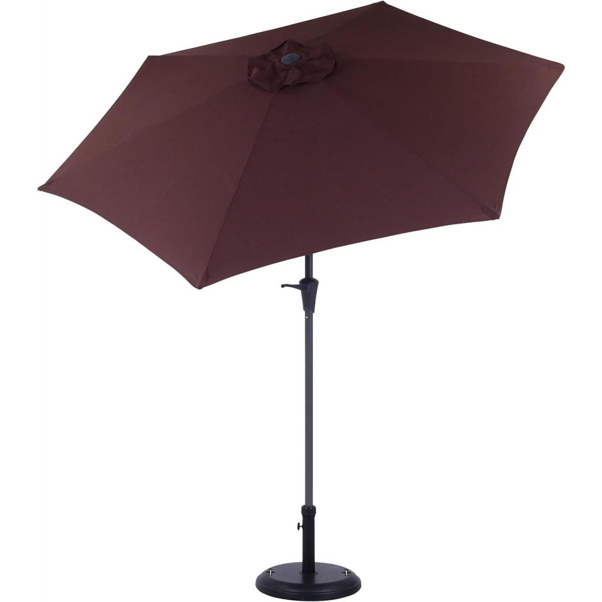 【I】不二貿易 アルミ ガーデン パラソル ブラウン 37852 チルト機能 ガーデン 庭 ベース別売