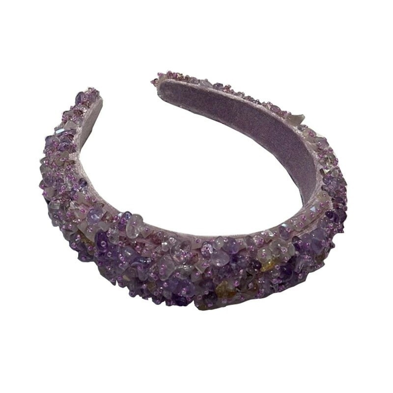 お安く提供キラキラ　ラインストーン　紫 カチュ濠シャ 髪飾り ギフト プレゼント　女性 婦人用 おしゃれ かわいい