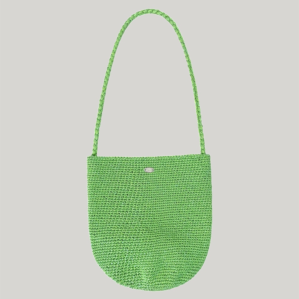 Maug グローイングハンドメイドニットショルダーバッググリーン