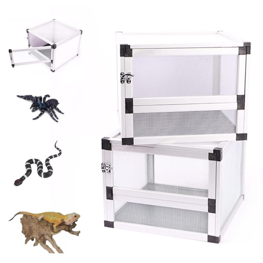 繁殖ケージ飼育ボックス爬虫類生息地ケージアルミ合金フレーム製 ペット テラリウム換気良好飼育室カメレオンボックスの無脊椎動物の生息地亀トカ