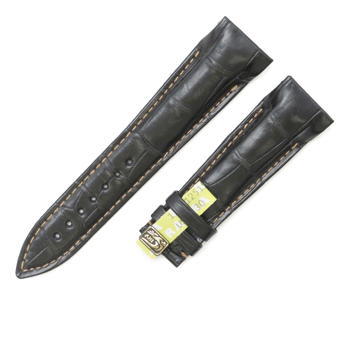 コンキスタドール グランプリ 8900用 クロコバンド メンズ 未使用 純正 ベルト ロング 22mm 黒 3年保証