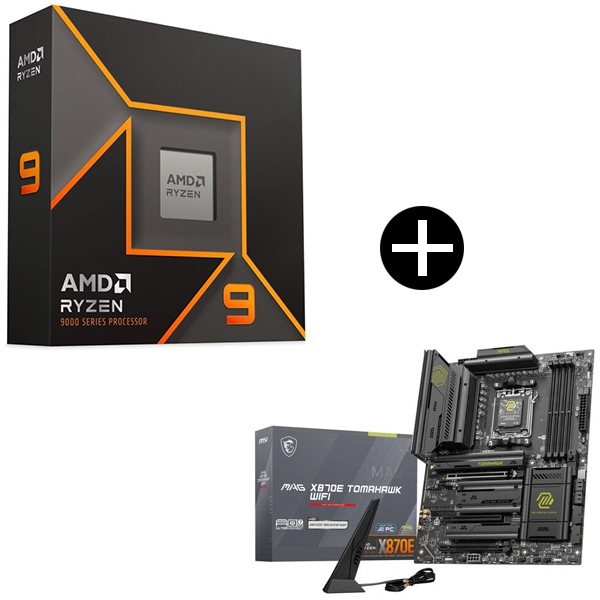 Ryzen 9 9900X W/O Cooler WOF (12C/24T4.4GHz120W) CPU + MSI MAG X870E TOMAHAWK WIFI マザーボード セット