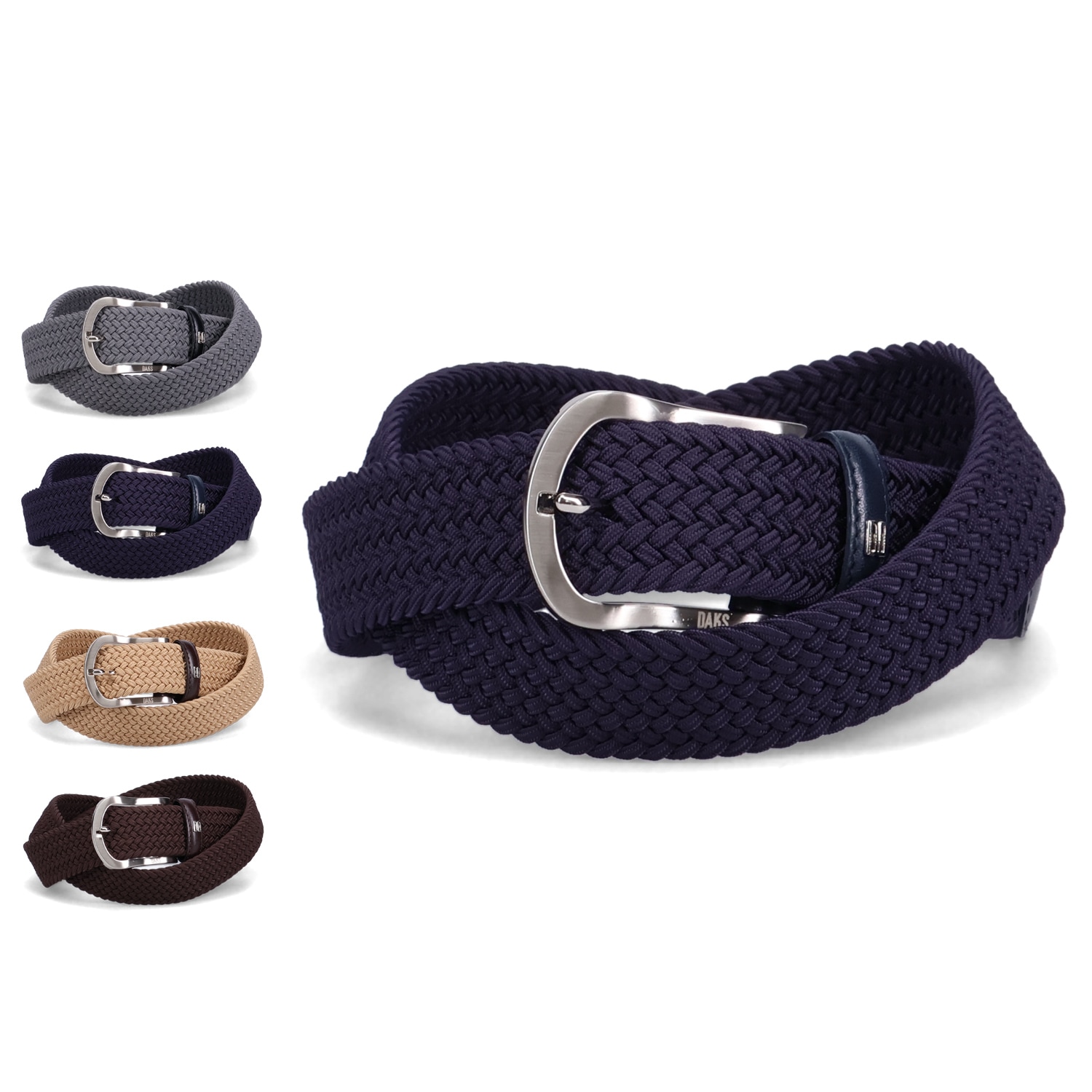 メッシュベルト メンズ ストレッチ グレー ネイビー ベージュ ダーク ブラウン DB18810