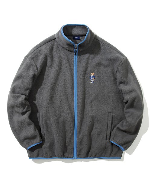 (23FW) EMBROIDERY DAN FLEECE TRACK JACKET CHACOAL / BLUE